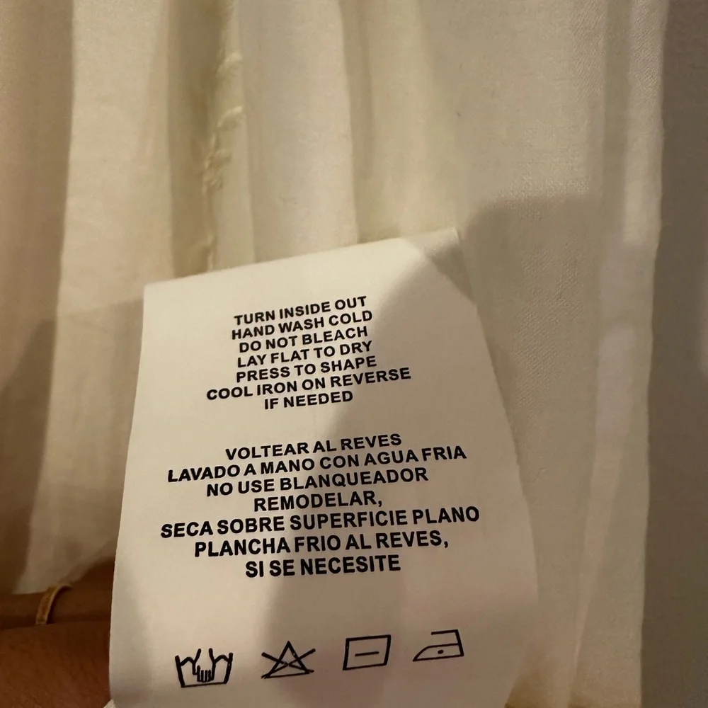 NWT Alter’d State spaghetti strap baby doll Y2K style dress in ivory extra large - Picture 4 of 5